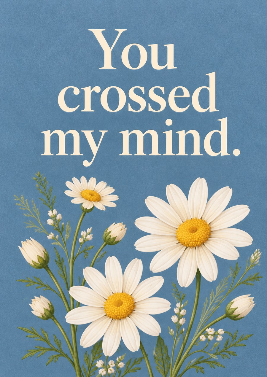 A Lovely Detour card front: You crossed my mind.