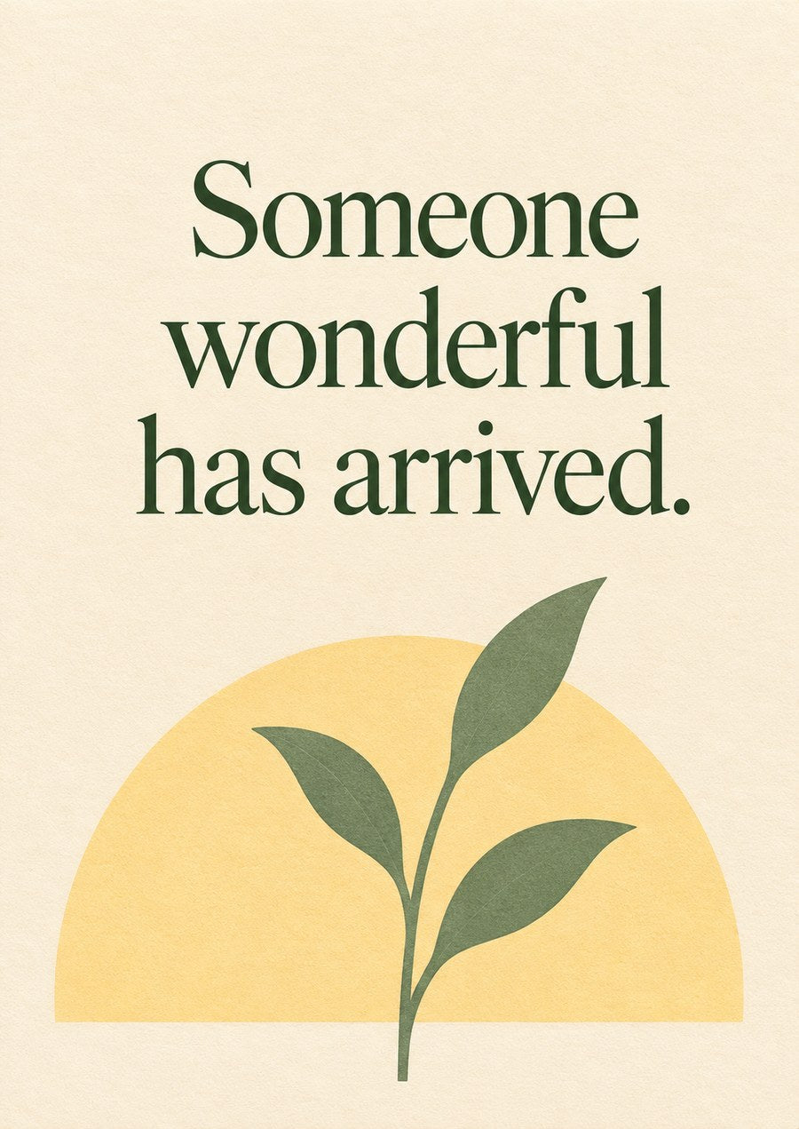 Little Wonder card front: Someone wonderful has arrived.