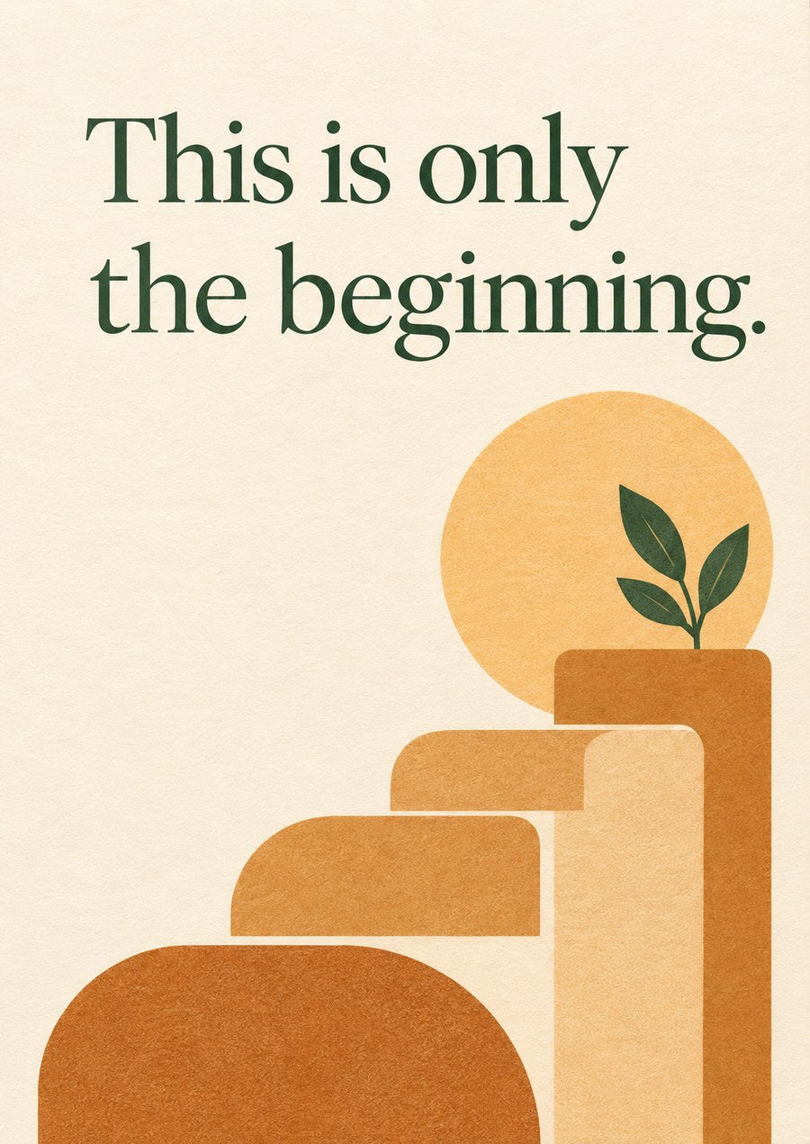Onward card front: This is only the beginning.