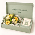 A Brighter Morning bouquet in its sage Notable box