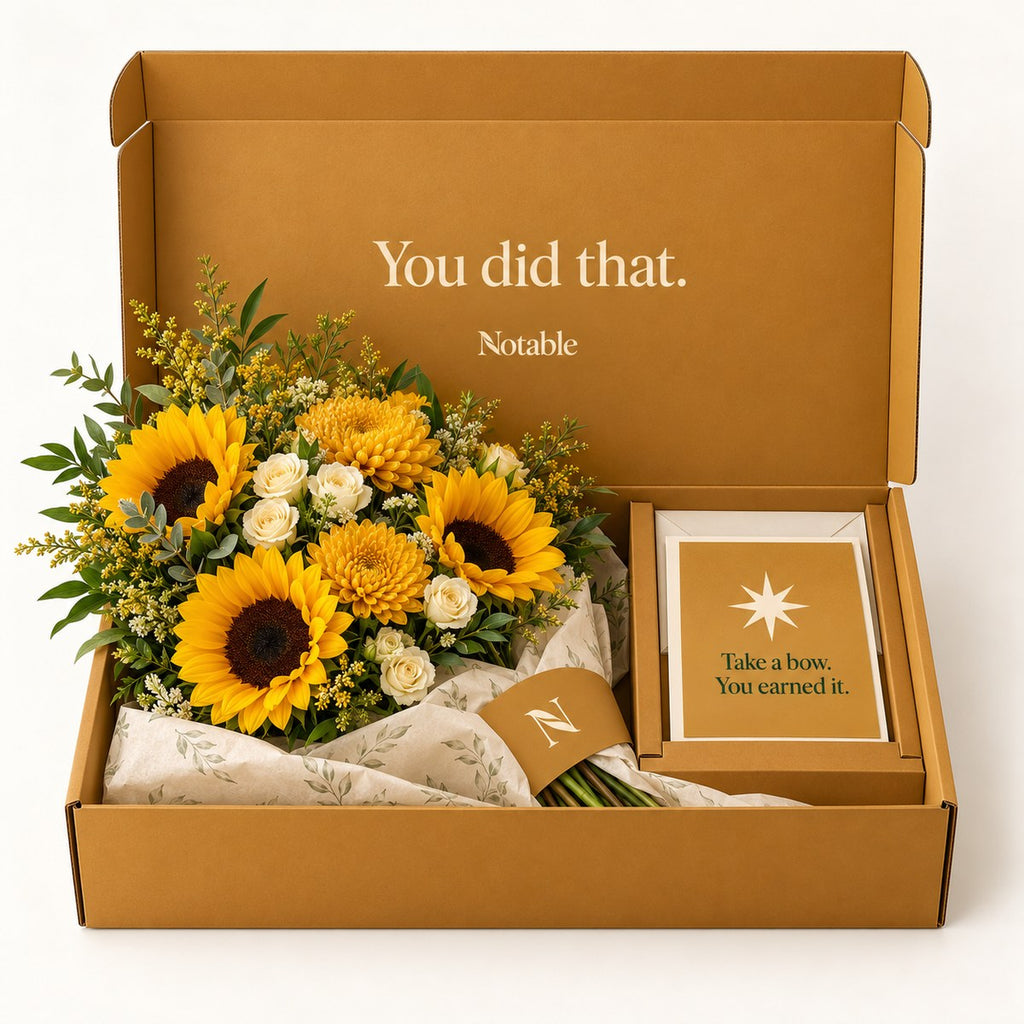 Big Energy bouquet in its ochre Notable box