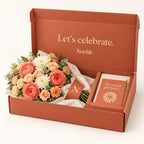 Coral Chorus bouquet in its terracotta Notable box