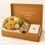 Golden Hour bouquet in its ochre Notable box