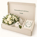 In Remembrance bouquet in its ivory Notable box