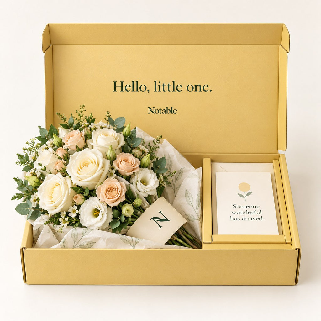 Little Wonder bouquet in its butter Notable box