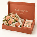 Peach Parade bouquet in its terracotta Notable box