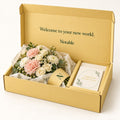 Soft Landing bouquet in its butter Notable box
